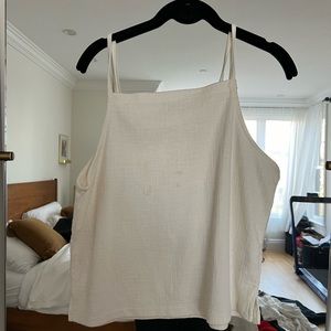 White madewell apron style cropped tank top